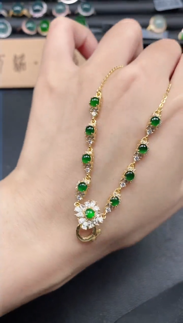 翡翠戒指银S925镶嵌5151-2