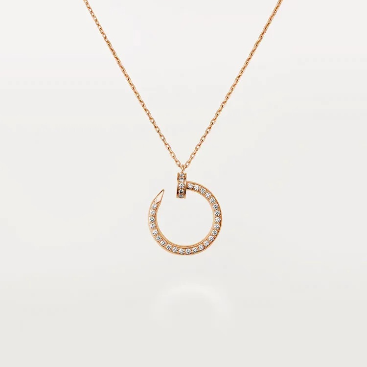 18k金满钻钉子项链CZ