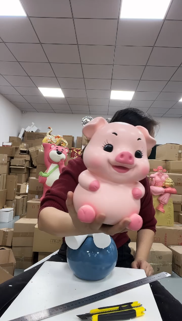 树脂小猪存钱罐摆件