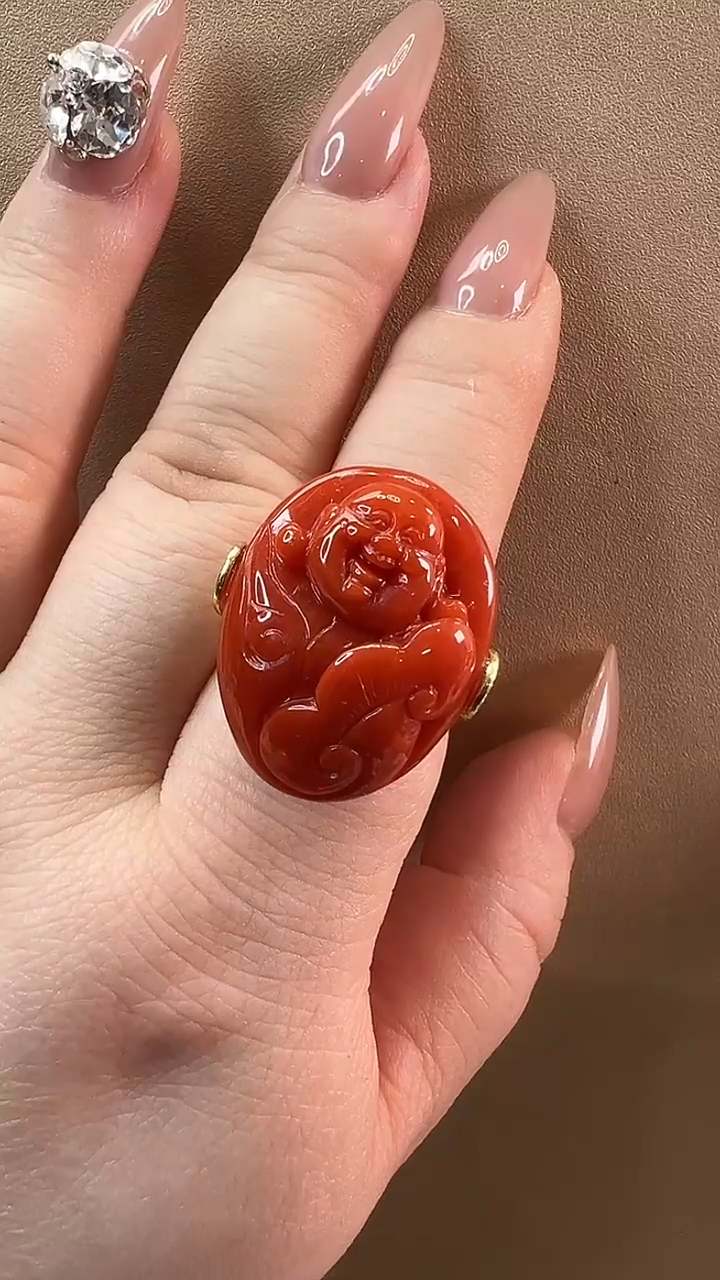 【闪购商品】南红玛瑙戒指未镶嵌戒指