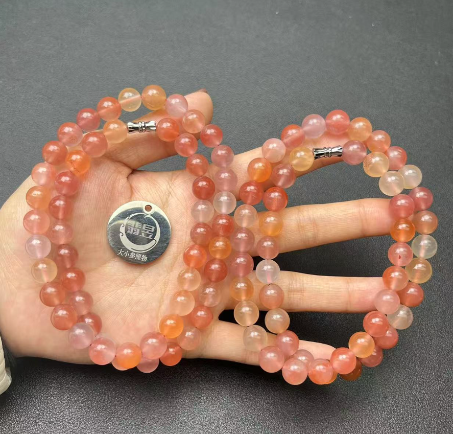 39762T04-3B21-南红珠链颈饰/约8+/约50颗/-多样性发其一