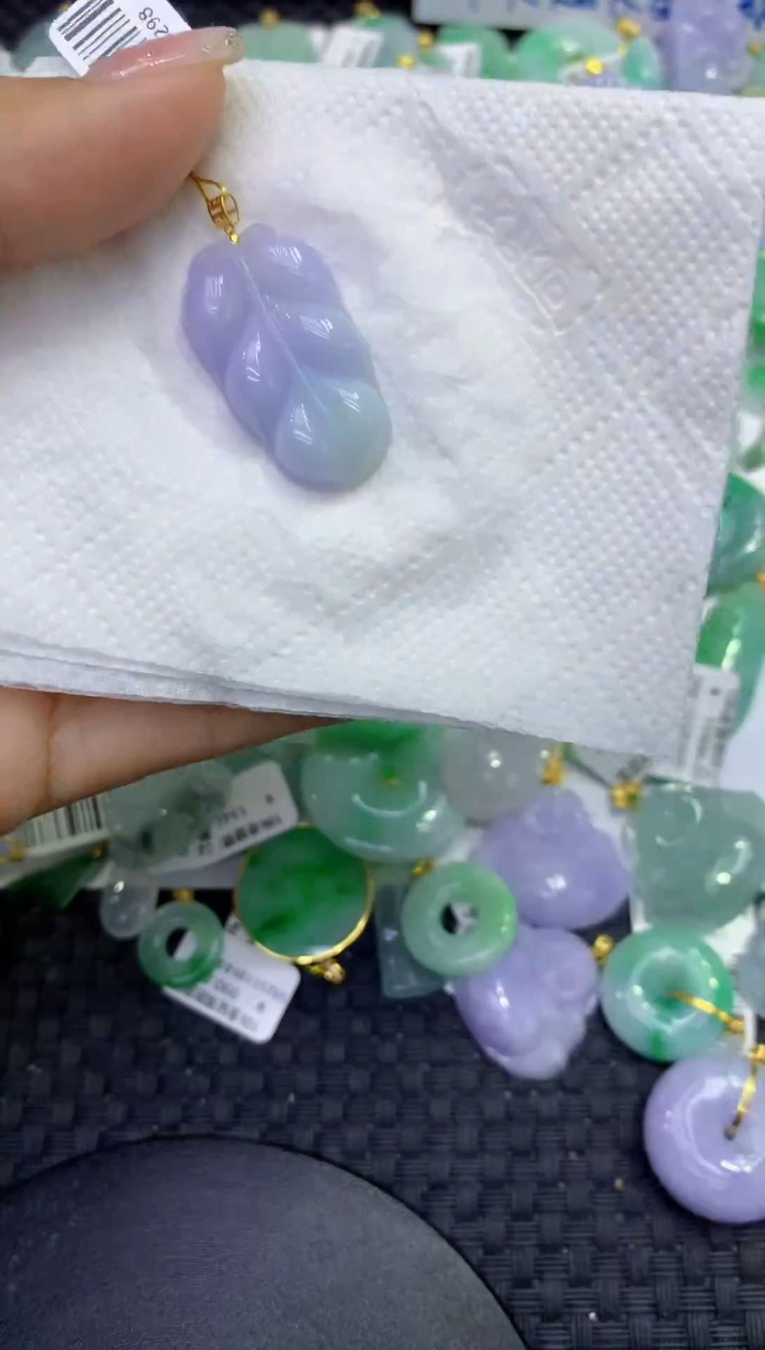 颈饰18K金镶嵌翡翠天然缅甸A货翡翠