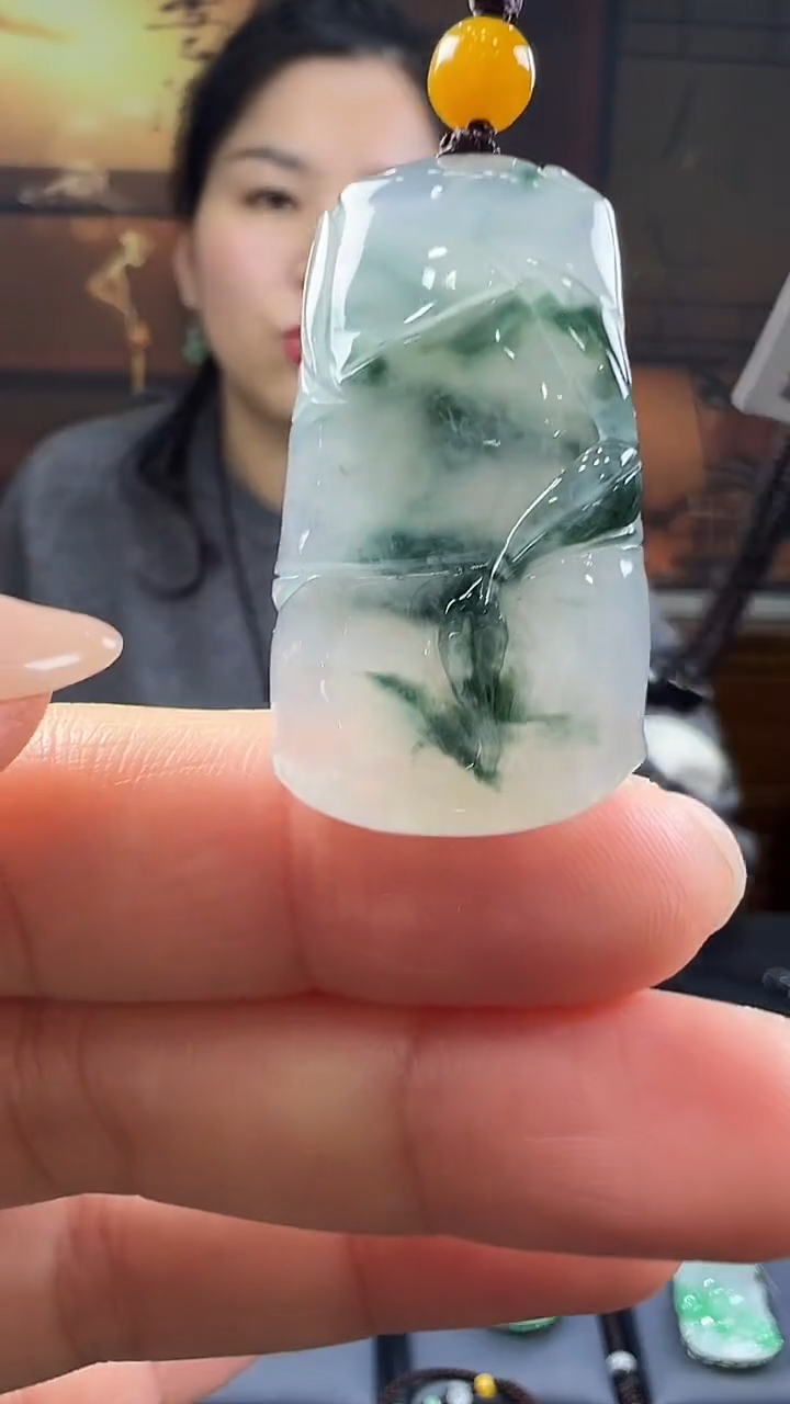 未镶嵌挂件翡翠竹节