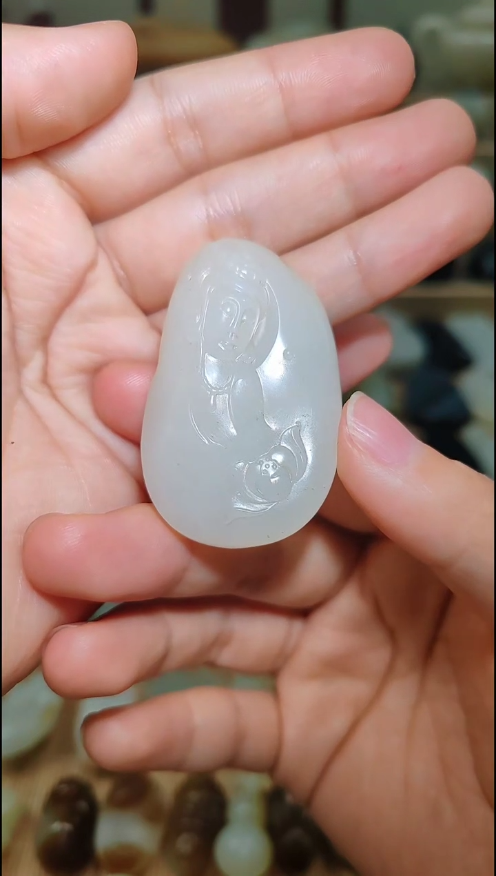 【闪购商品】和田玉挂件未镶嵌新疆和田玉观音挂件