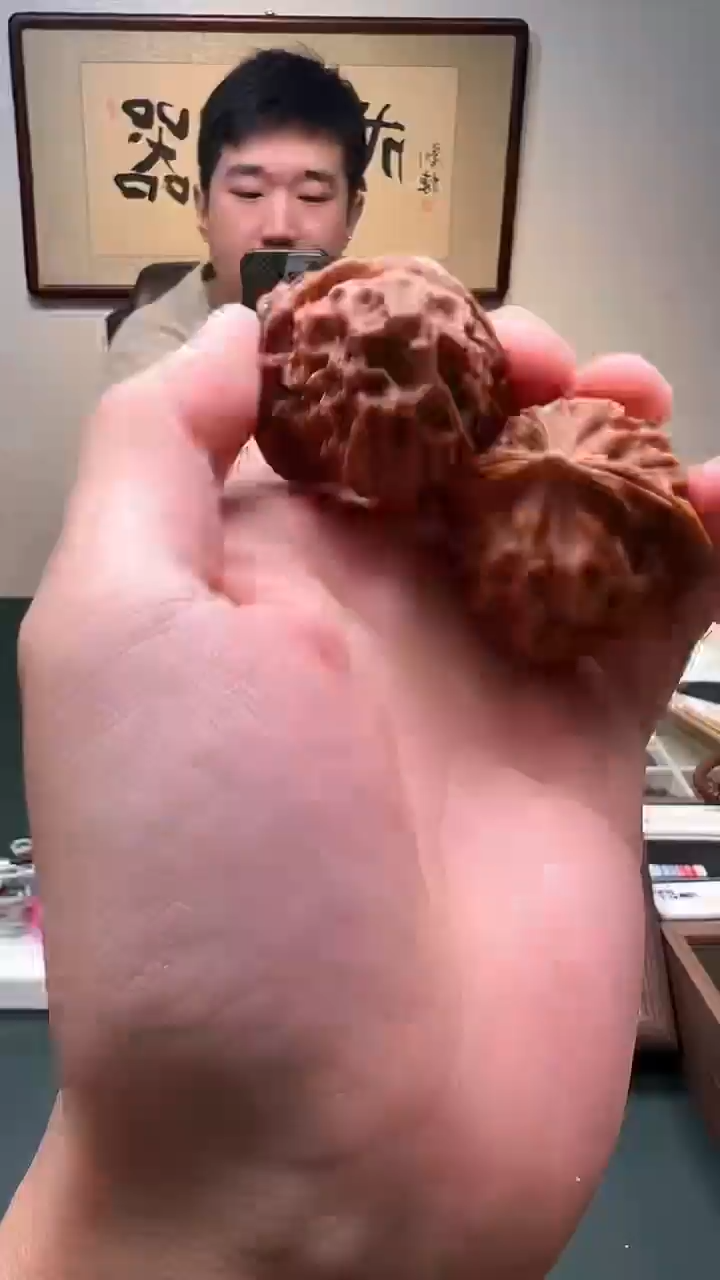 把件文玩核桃善一的文玩龙鳞纹核桃一对