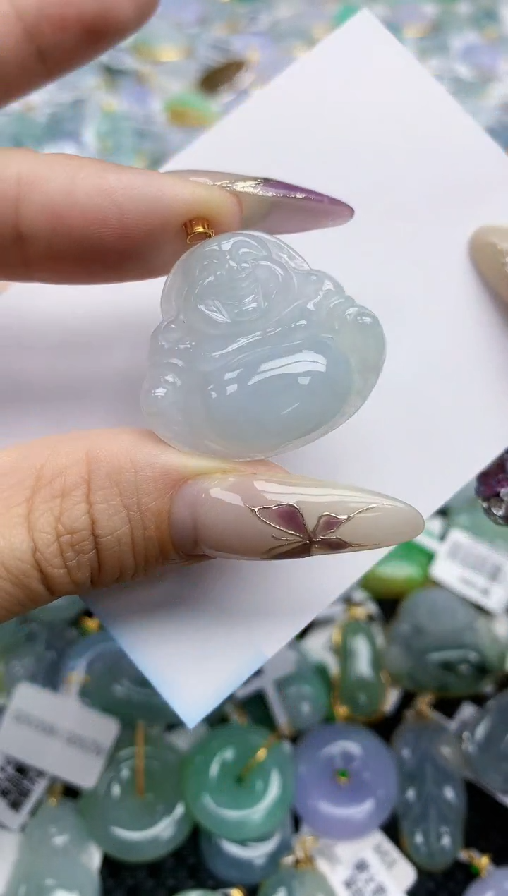 翡翠挂件18K金镶嵌273   天然翡翠A货