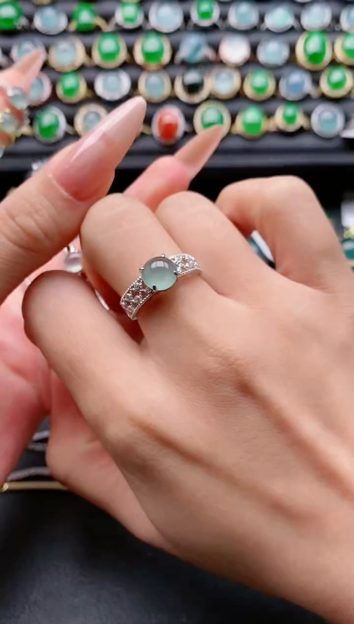 【闪购商品】翡翠戒指银S925镶嵌111111