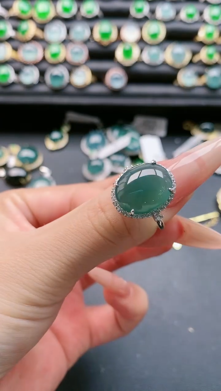 【闪购商品】翡翠戒指银S925镶嵌11111