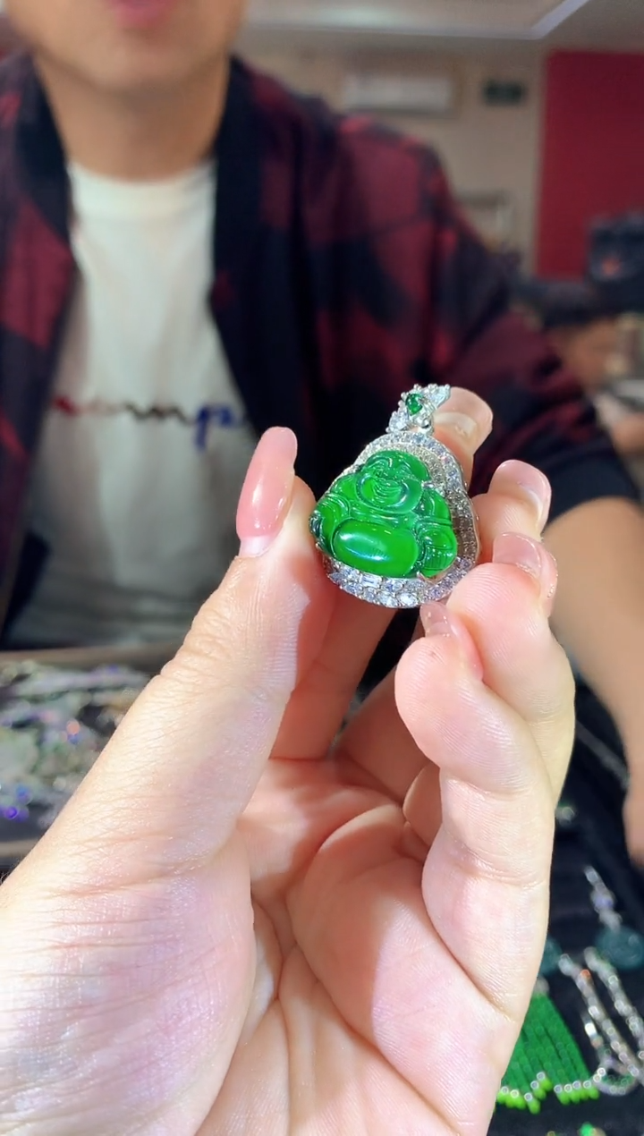 【闪购商品】翡翠银S925镶嵌吊坠(不含链)208zgc时尚