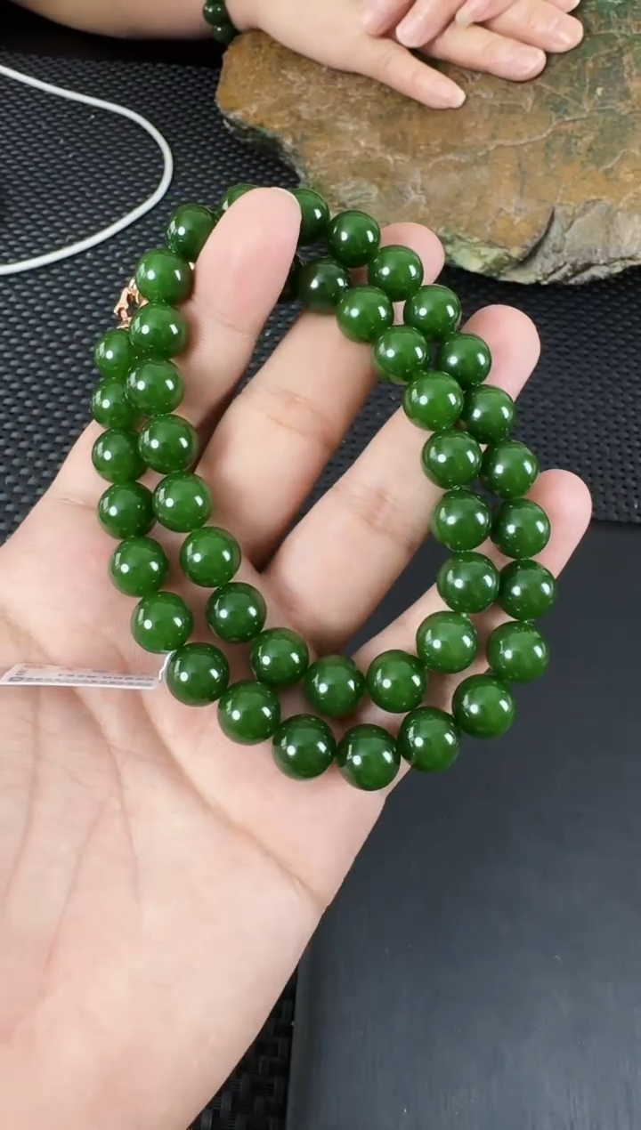 【闪购商品】和田玉（碧玉）项链未镶嵌约11MM