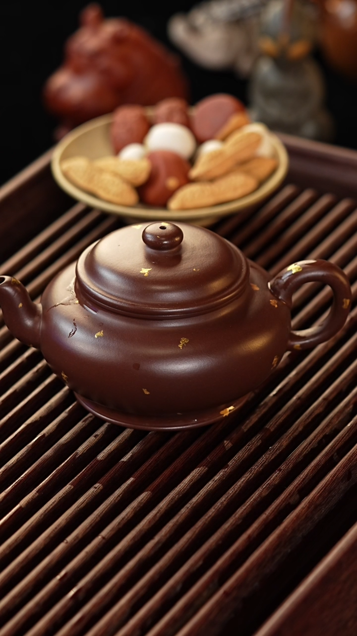 【闪购商品】手工原矿底槽清洒金景舟虚扁 251cc