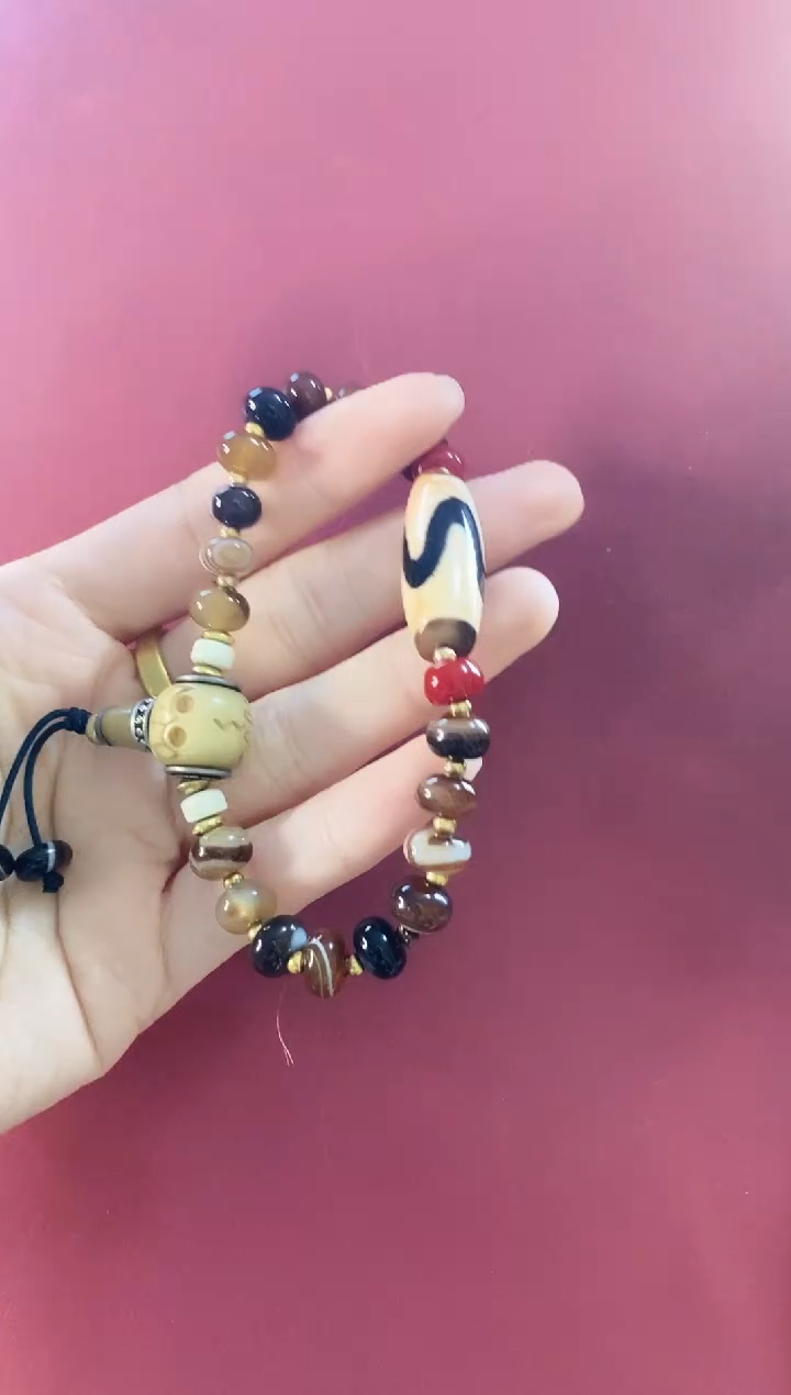 【闪购商品】玛瑙/玉髓颈饰合金手工朱砂牙牙串