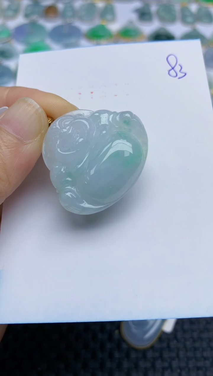 【闪购商品】翡翠挂件18K金镶嵌天然A货翡翠 83