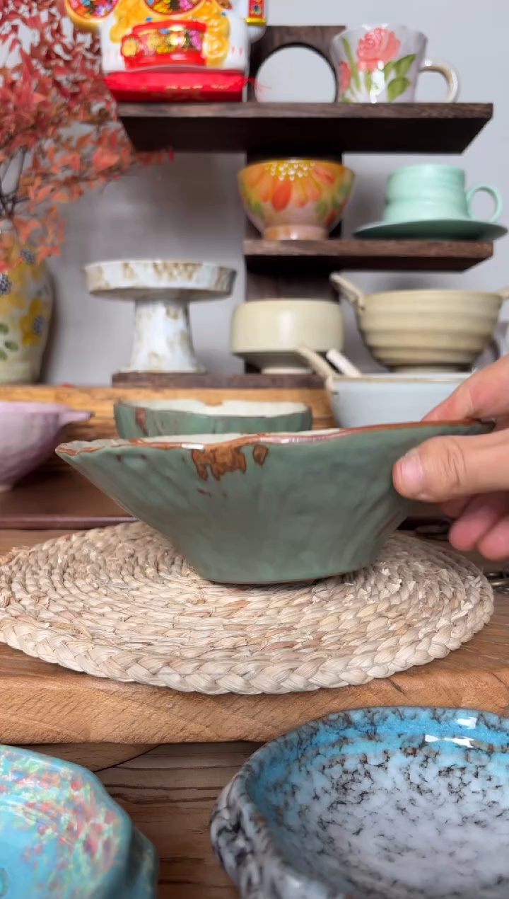 陶瓷111手作粗陶餐具1个装