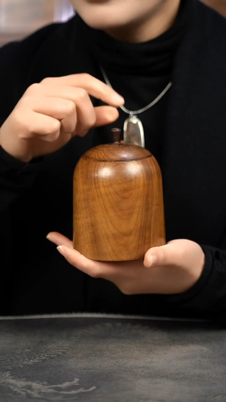 【闪购商品】金丝楠木雕原木精工茶仓醒茶罐药香140