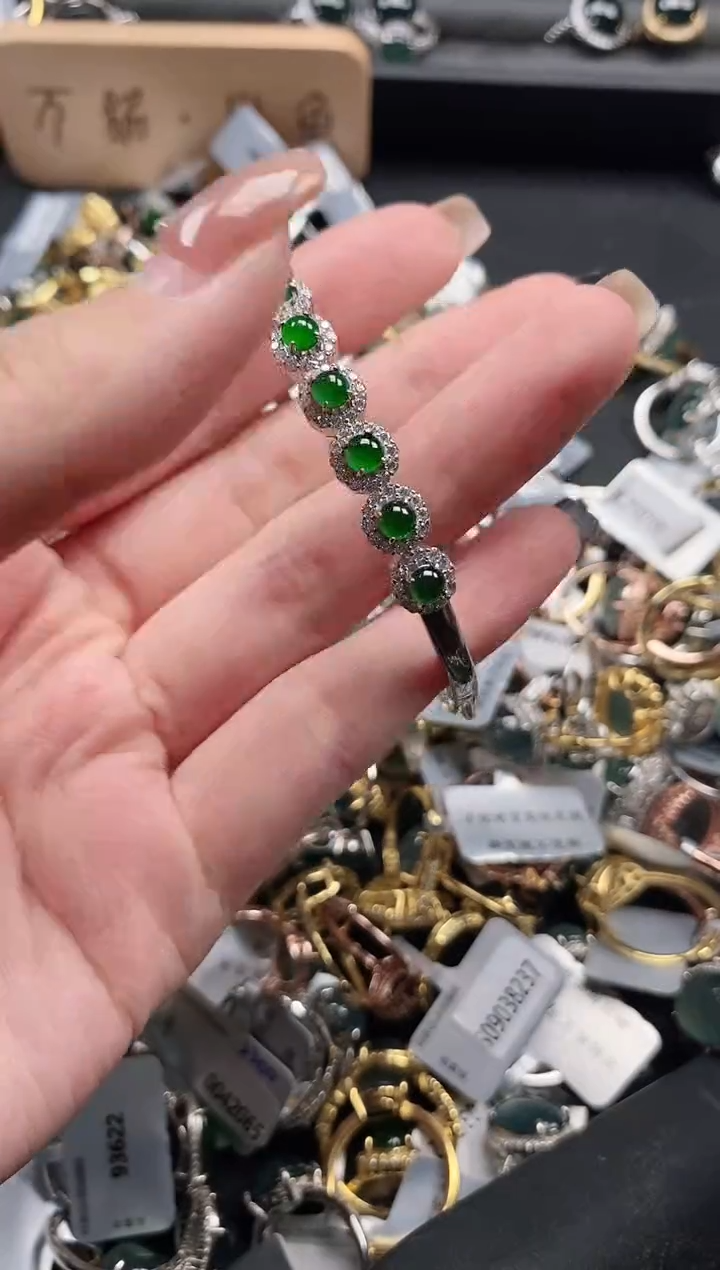 银S925镶嵌戒指翡翠515-