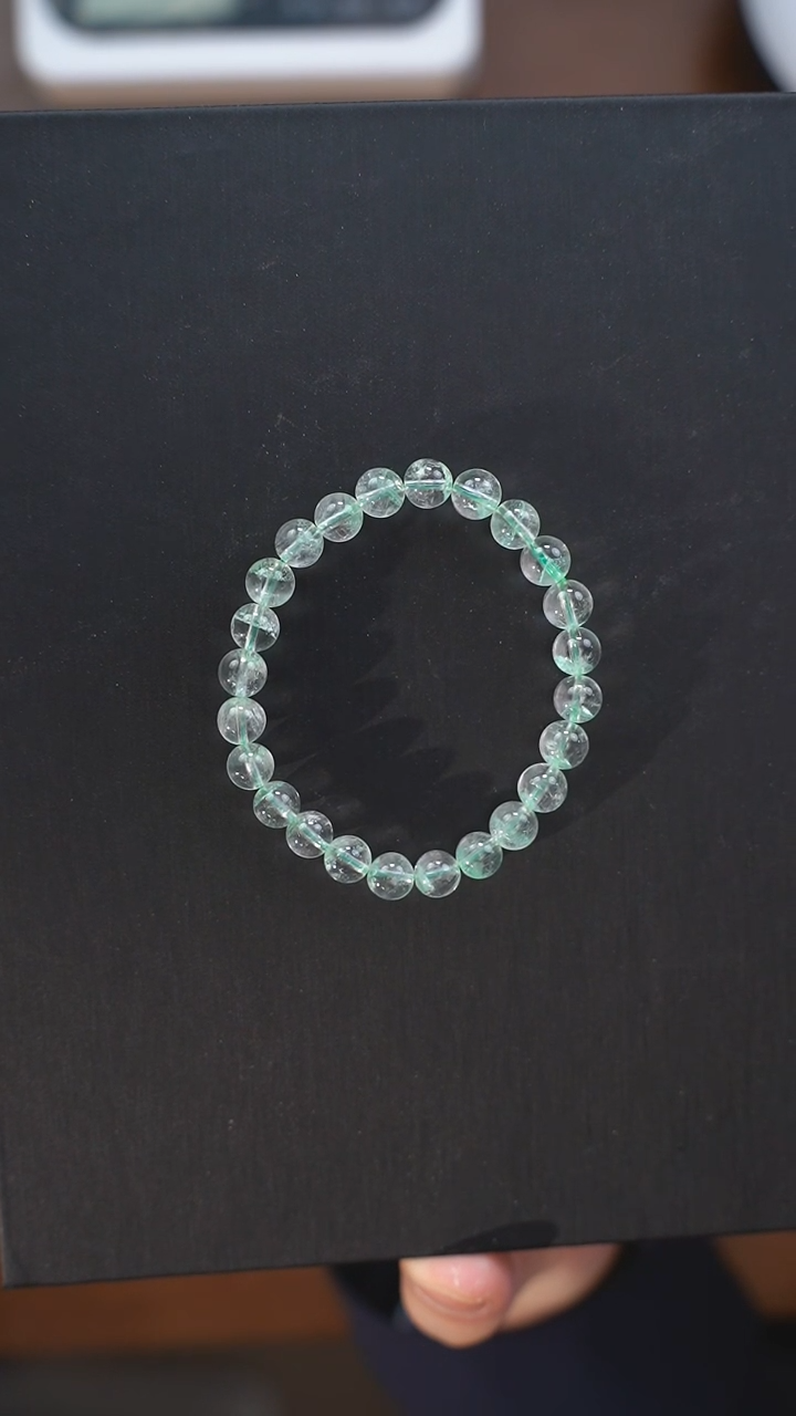 【闪购商品】水晶手链未镶嵌c093 绿幽灵手链7mm+