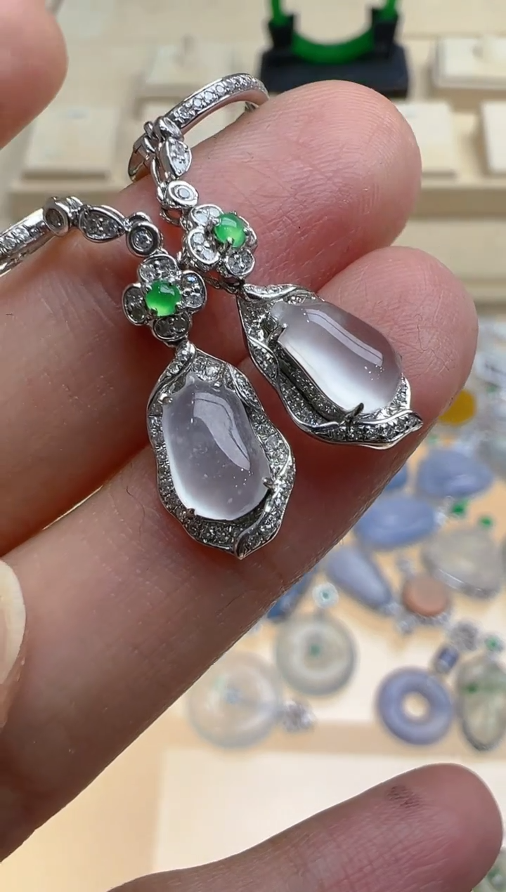 【闪购商品】翡翠耳饰18K金镶嵌多样性团购发一件