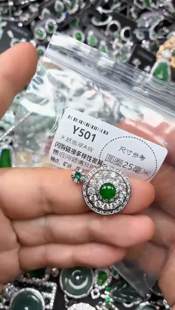 翡翠未镶嵌颈饰Y501吊坠