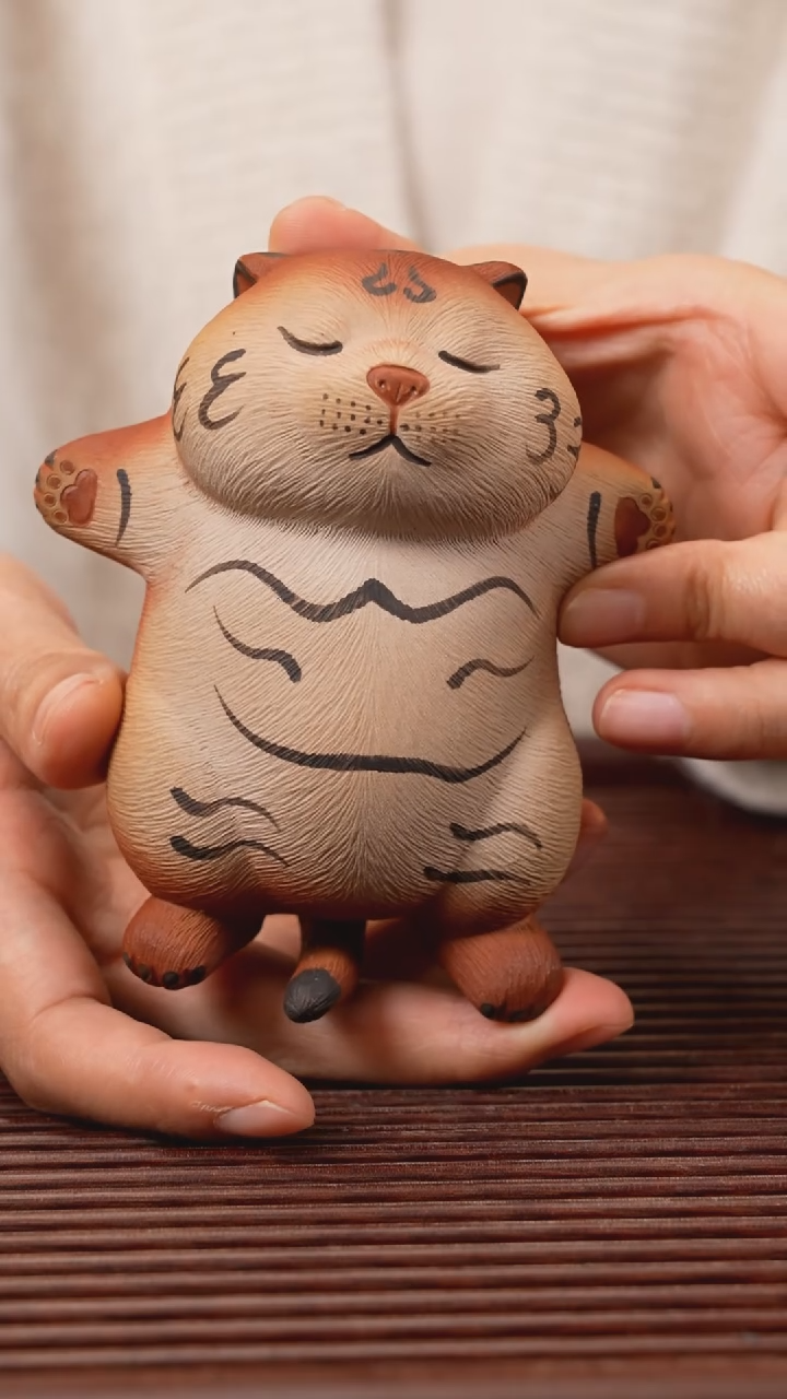 【闪购商品】紫砂茶宠躺平萌虎