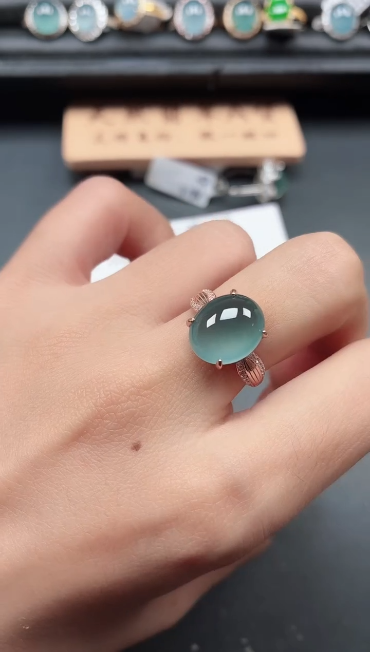 银S925镶嵌戒指翡翠111