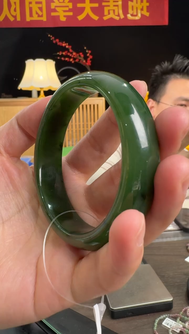 【闪购商品】和田玉手镯未镶嵌碧玉宽条手镯#60-61