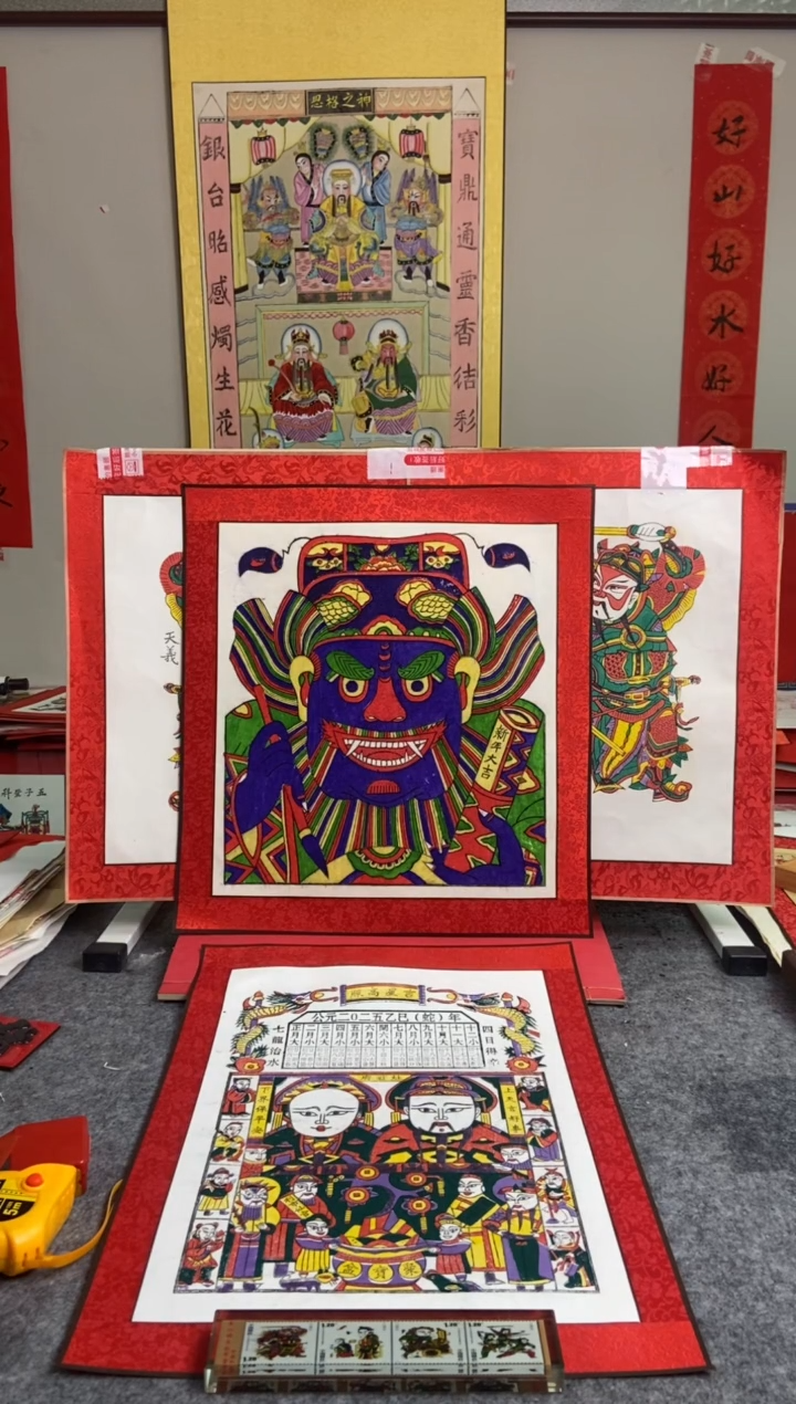 【闪购商品】红色卷轴大奎头曹老师作品手工制作精品年画