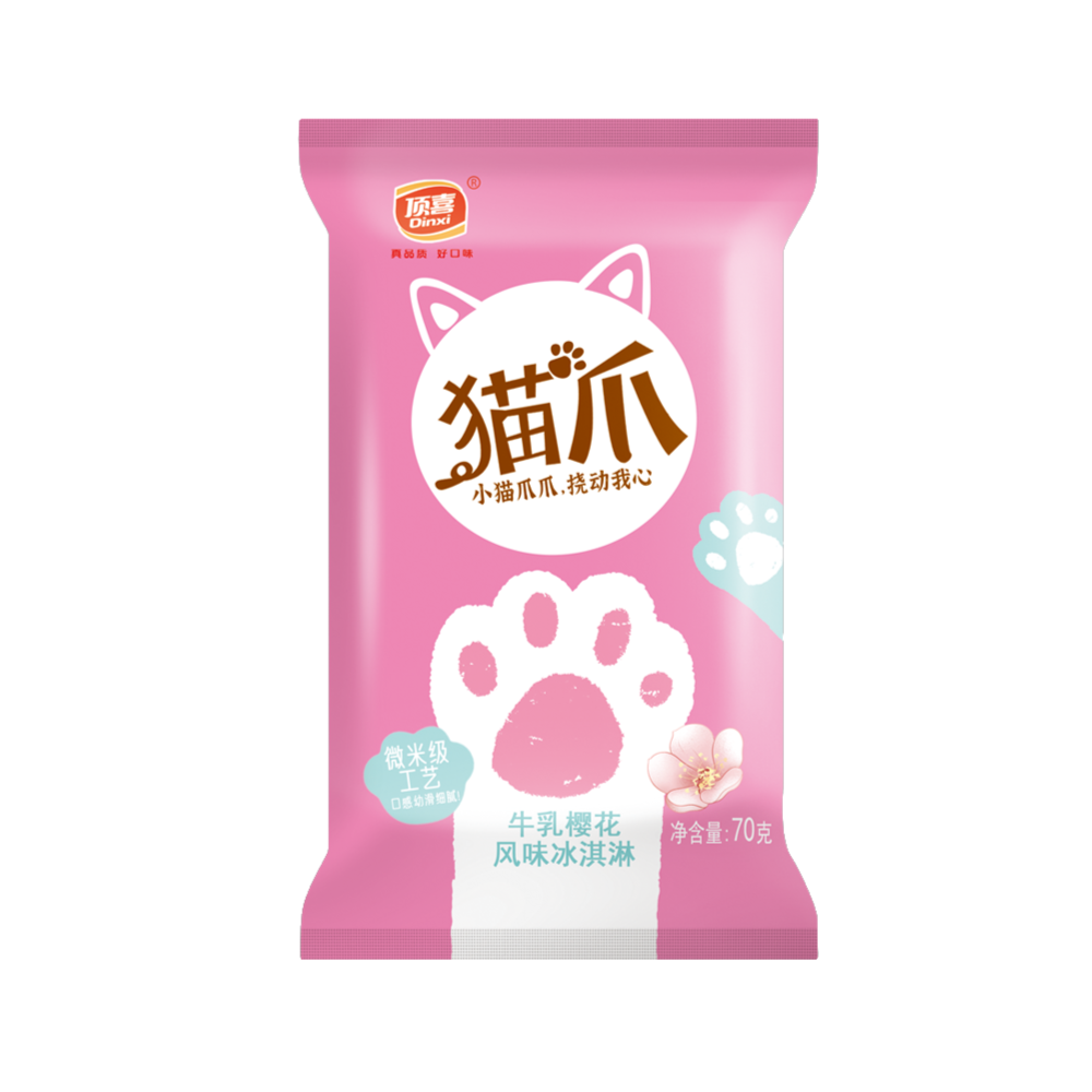 Dinxi/顶喜猫爪牛乳樱花风味冰淇淋 70g雪糕同城送雪糕同城配