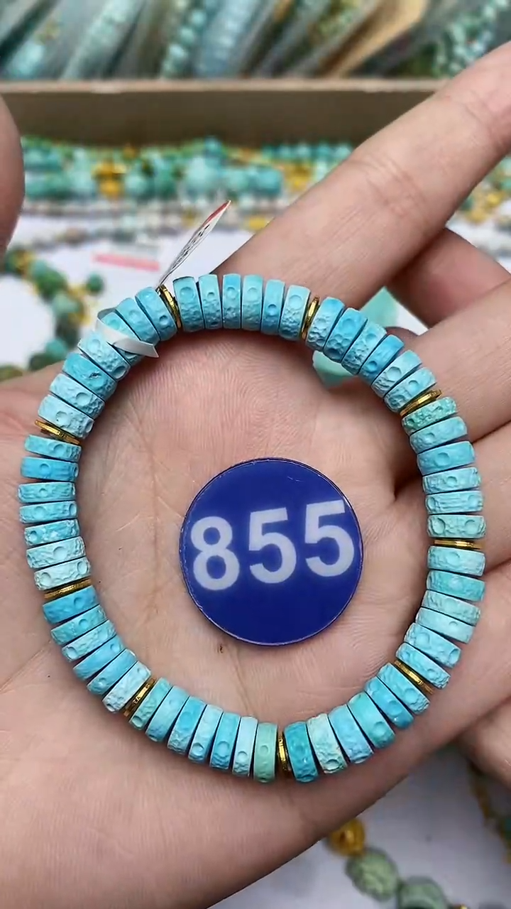 【闪购商品】绿松石手链18K金镶嵌855