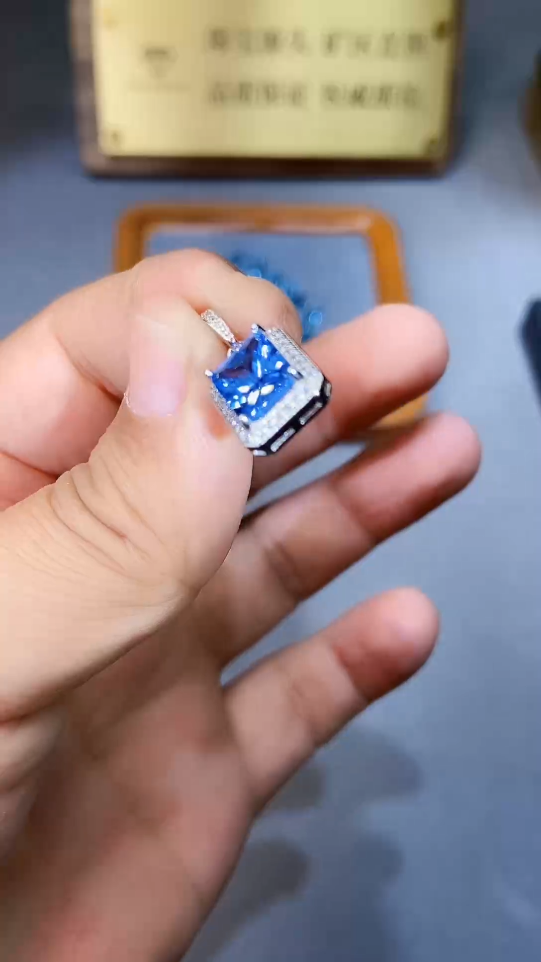 【闪购商品】海蓝宝石颈饰银S925镶嵌354