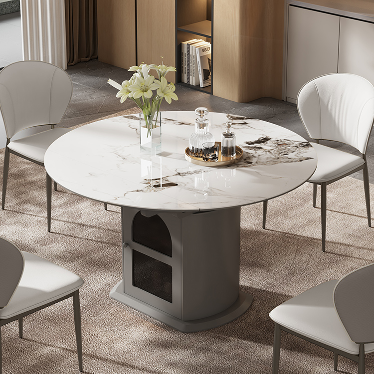 【现货】特惠不支持延期发货顾家家居方变圆岩板餐桌桌子椅子DS7152