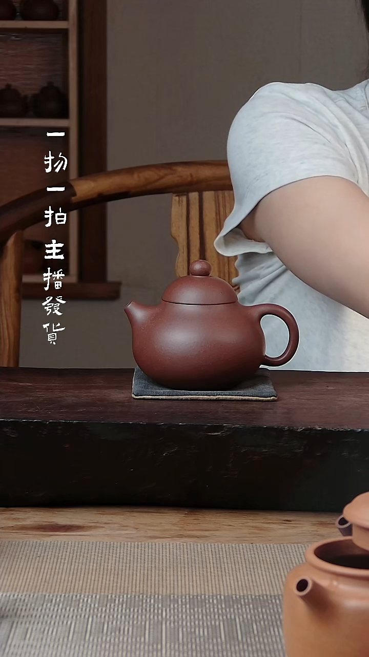 茶壶紫砂紫泥半手工文旦160cc