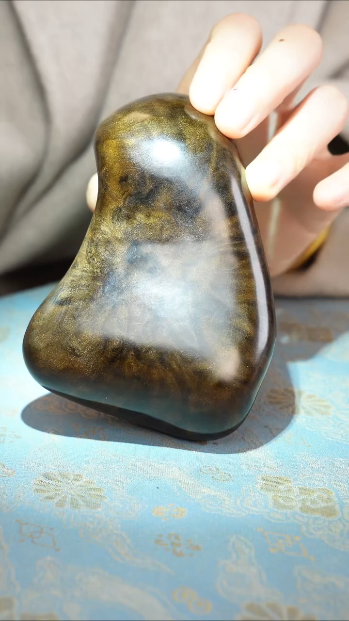 乌木类家具金丝楠阴沉木 瘤花手把玩