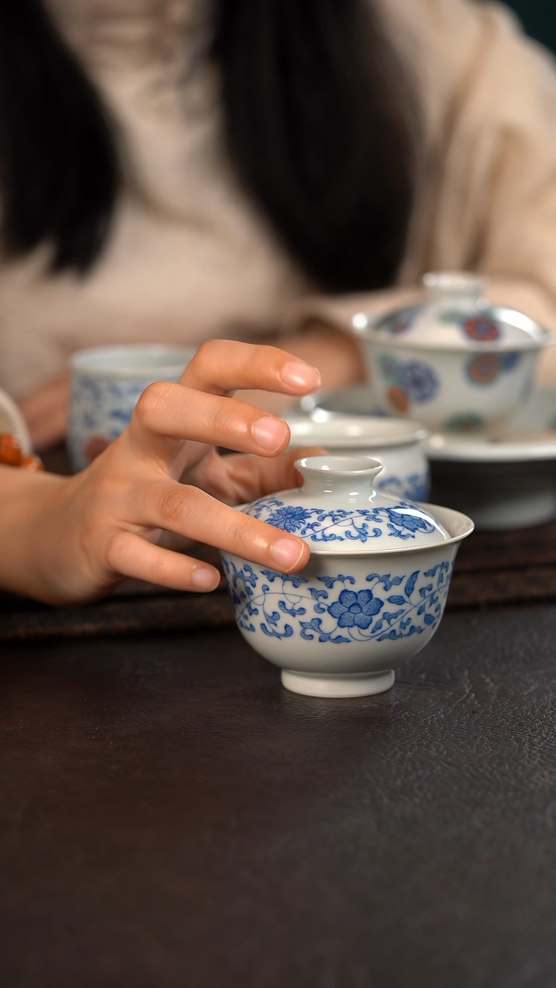 【闪购商品】杯聚澜堂点工串枝盖碗