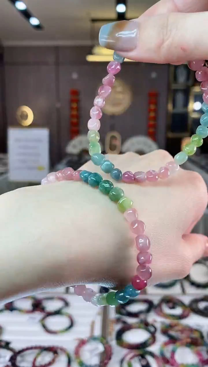 【闪购商品】碧玺原石单圈手串未镶嵌多样性发货一条dan