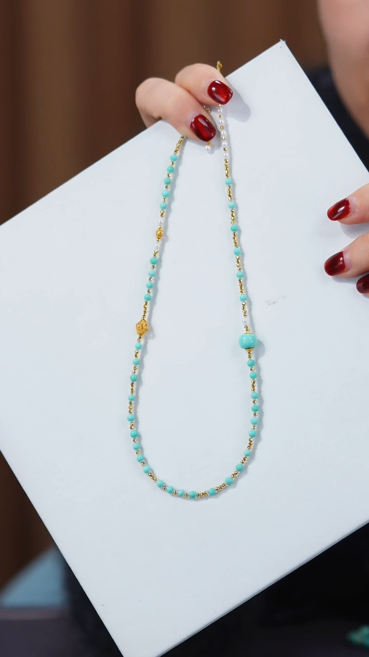 【闪购商品】绿松石项链18K金镶嵌1