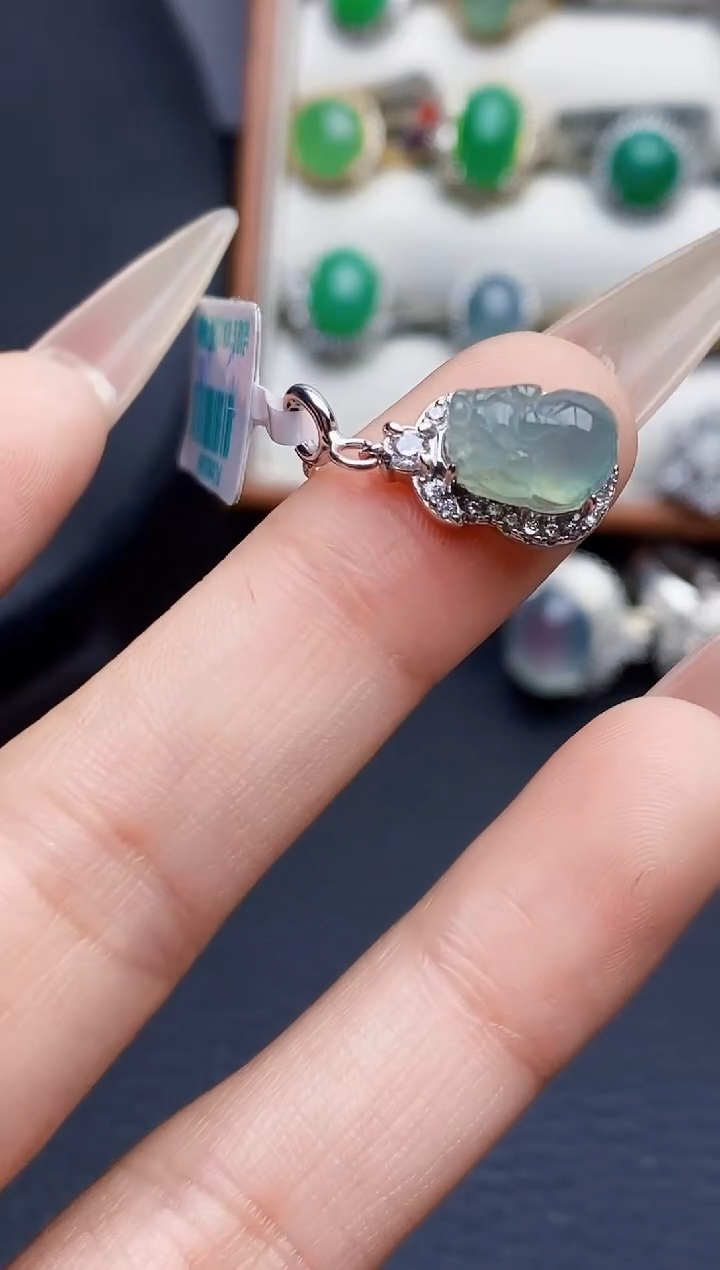 银S925镶嵌戒指翡翠3812