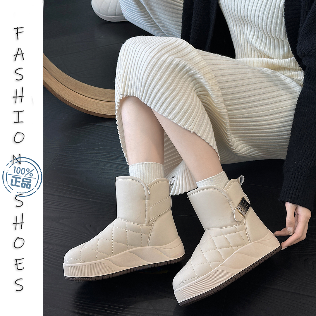 时尚雪地靴女款增高加厚雪地靴加绒加厚厚底短靴