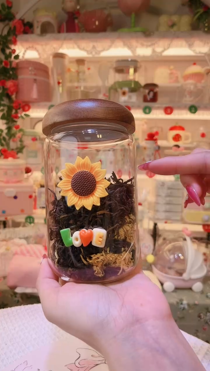 向日葵茶叶罐——手工制作品质好！