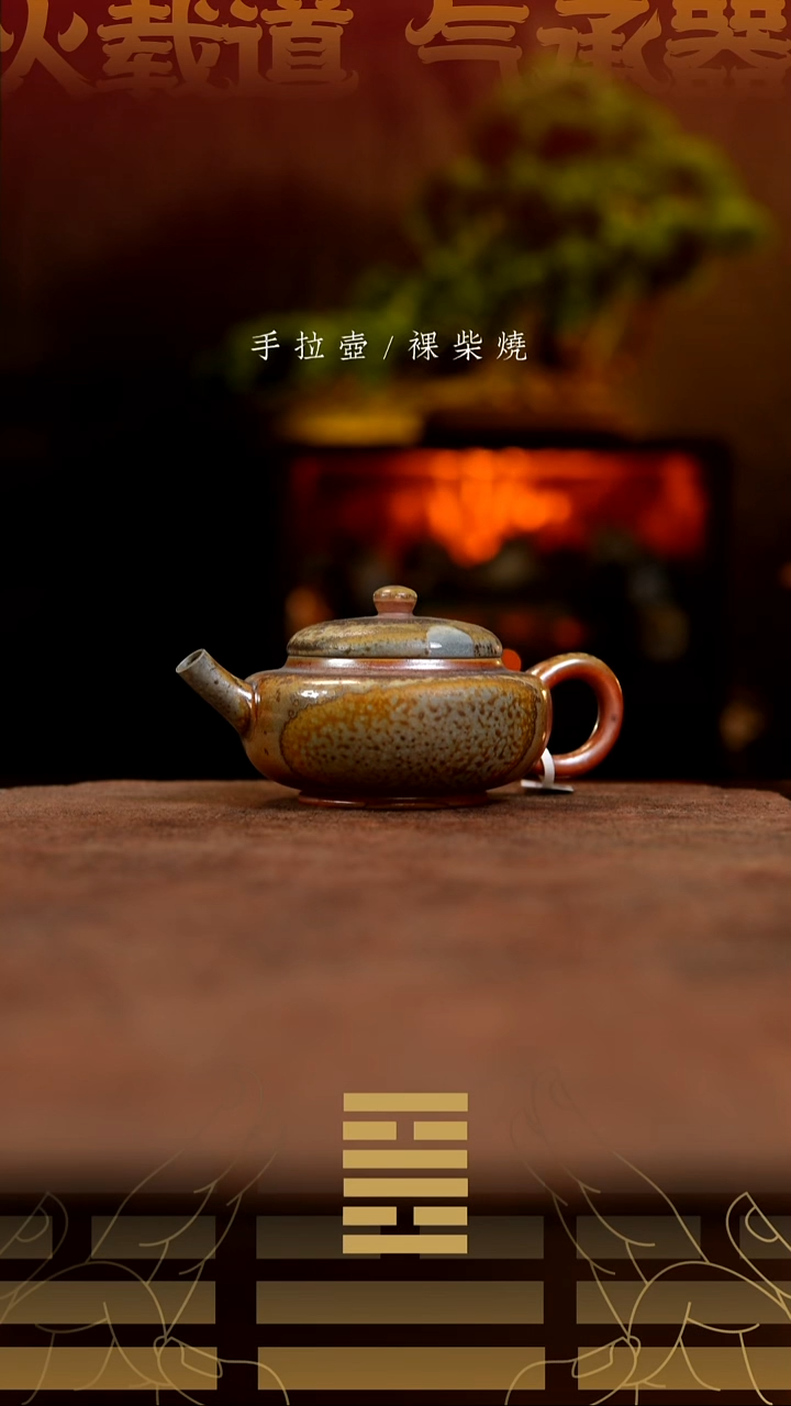 夸烧柴烧扁腹壶24