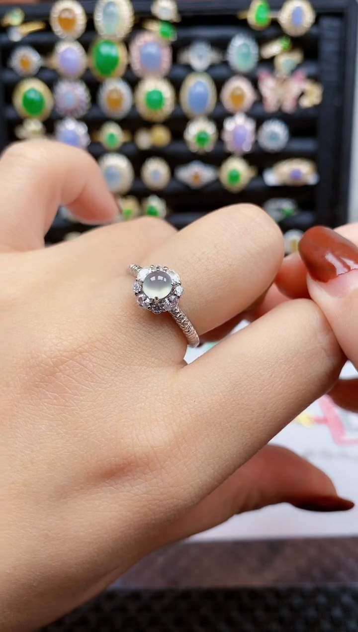 银S925镶嵌戒指翡翠465