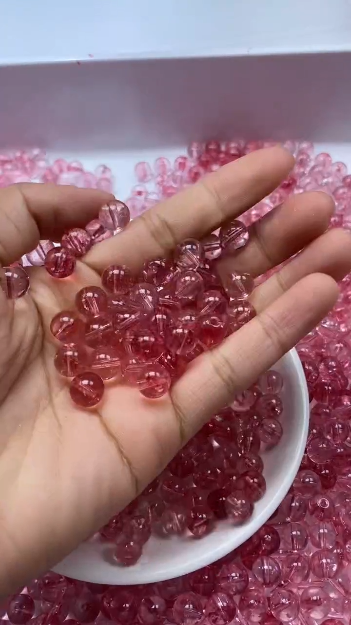 颈饰未镶嵌水晶W2929-粉色碧玺8mm*10颗