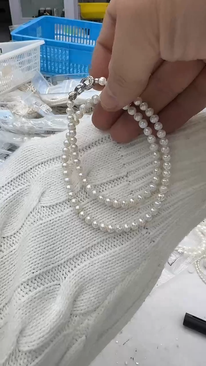 项链未镶嵌淡水珍珠6mm 万能扣款-孤品