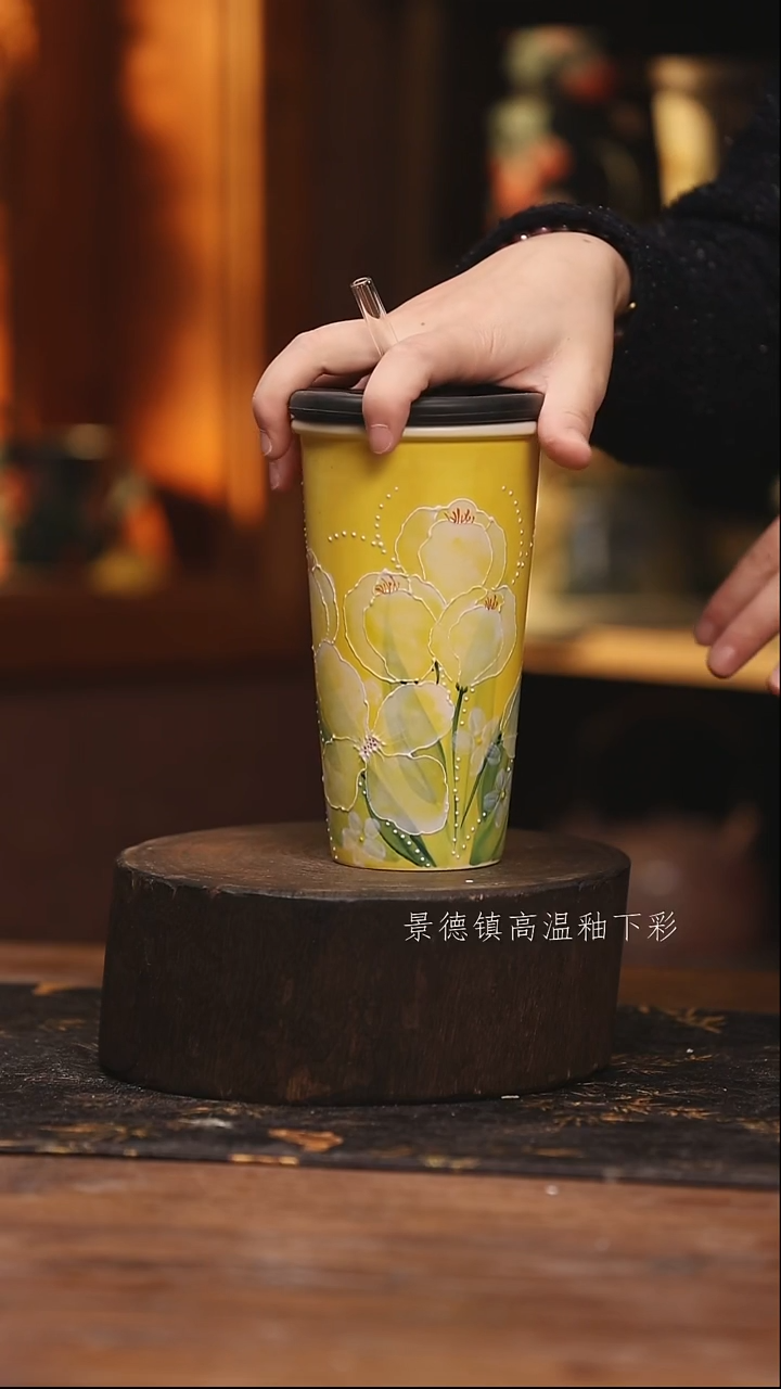 陶瓷景德镇高温釉下手绘陶瓷@L456@