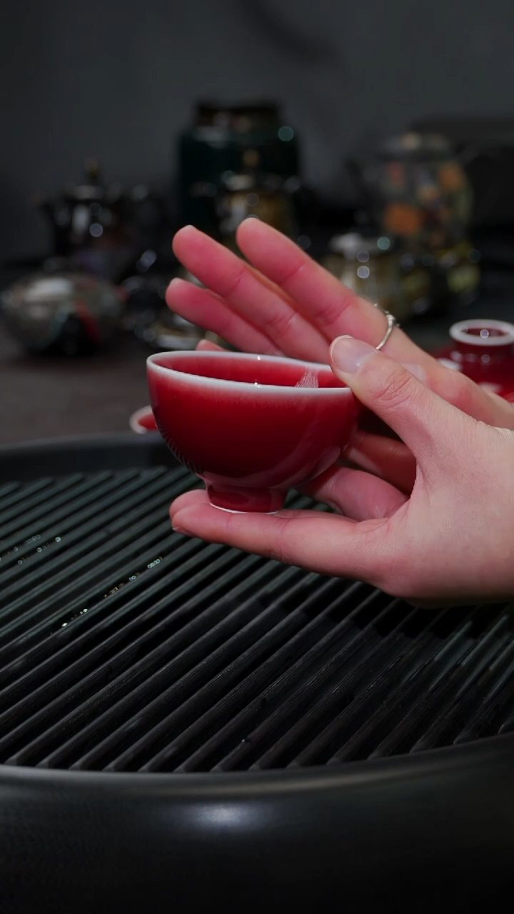 【闪购商品】杯【宜景窑郎红】鹅蛋杯