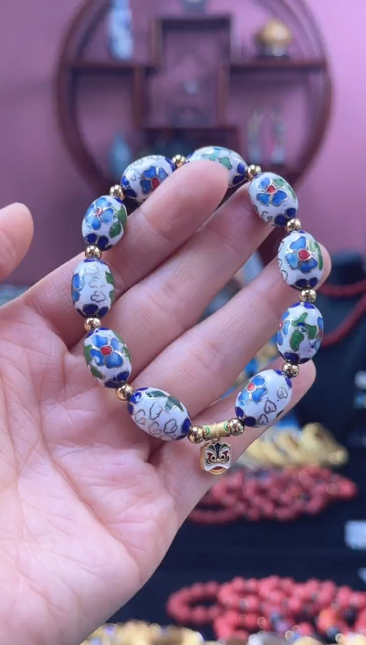 非遗 景泰蓝 工美 手串 白色