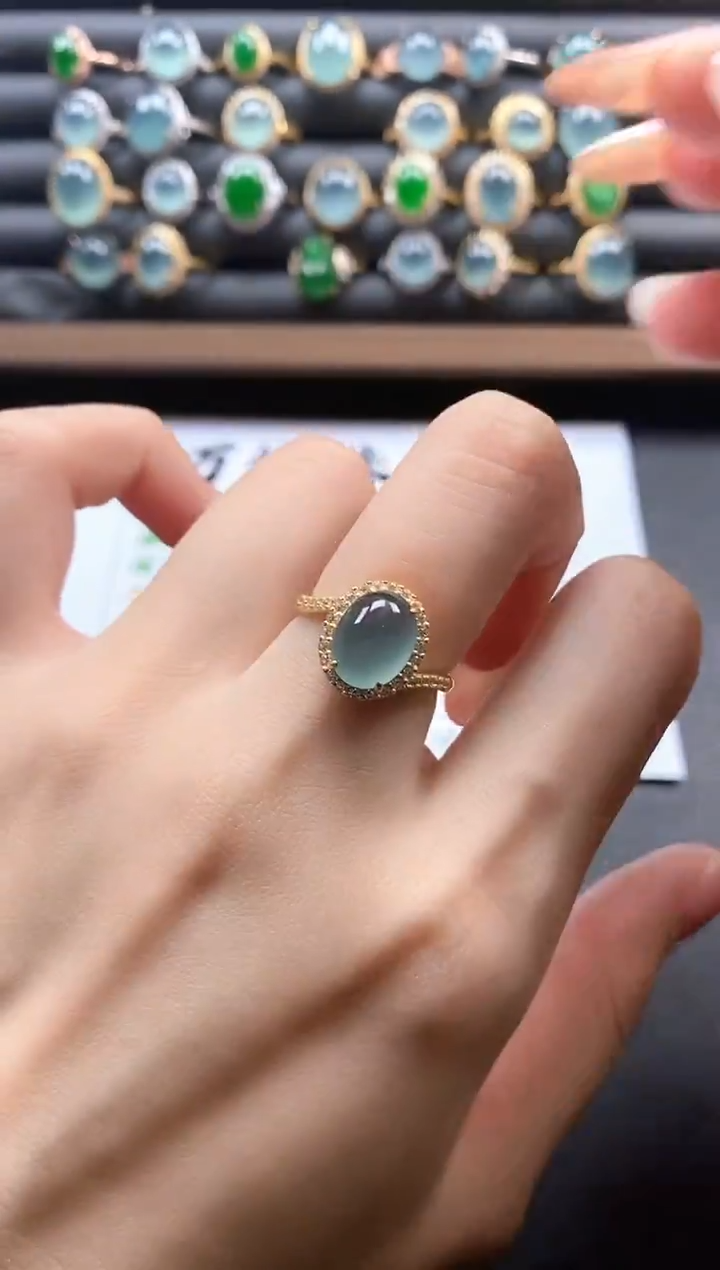银S925镶嵌戒指翡翠51151