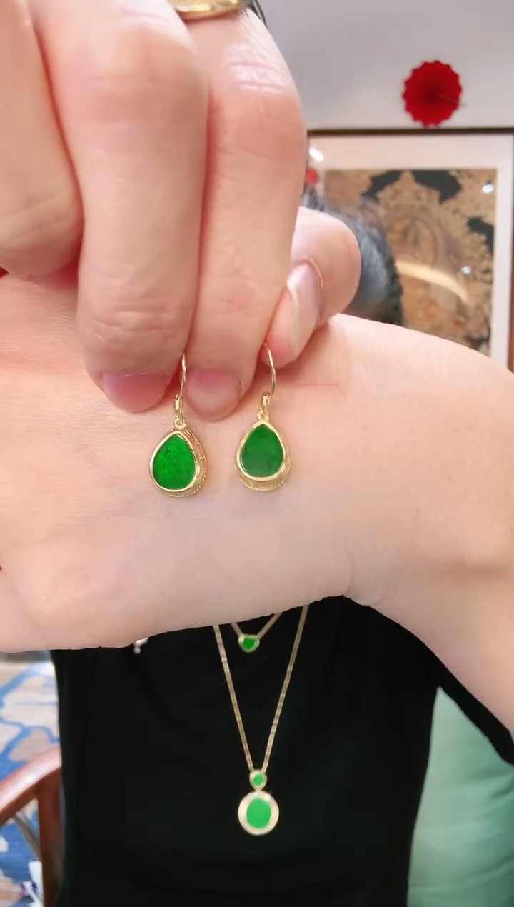 【闪购商品】翡翠耳饰银S925镶嵌耳饰