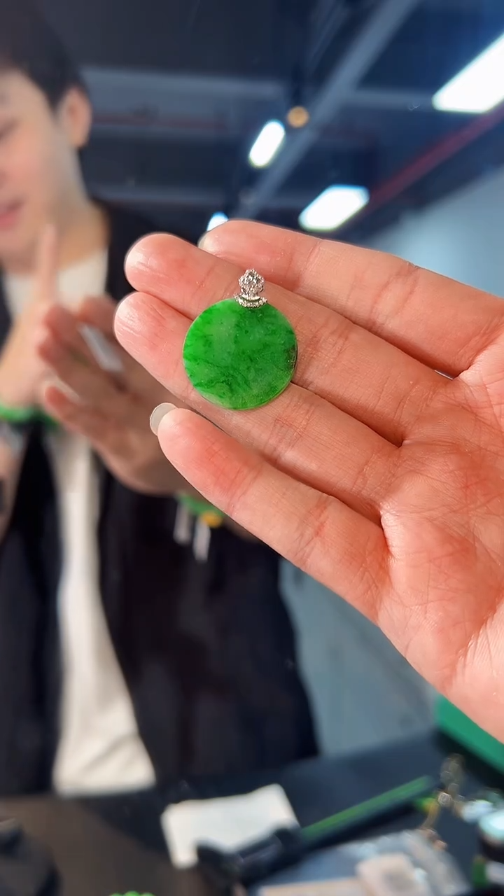 【闪购商品】翡翠颈饰18K金镶嵌缅料A货/支持复检/一件