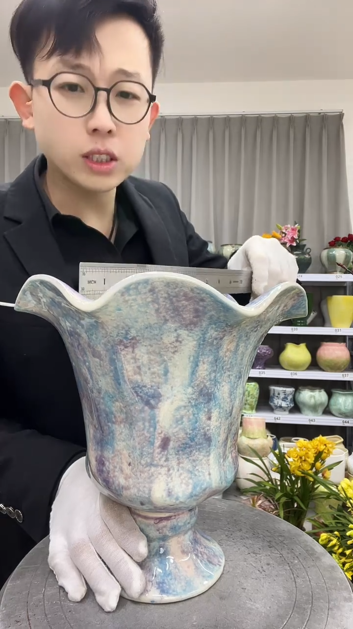9.4陶瓷花盆直播链接高.  25    口19